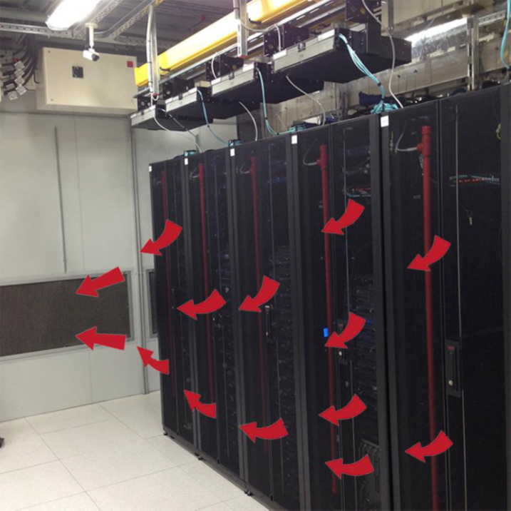 Рис. 8. Воздушные потоки, направленные вниз