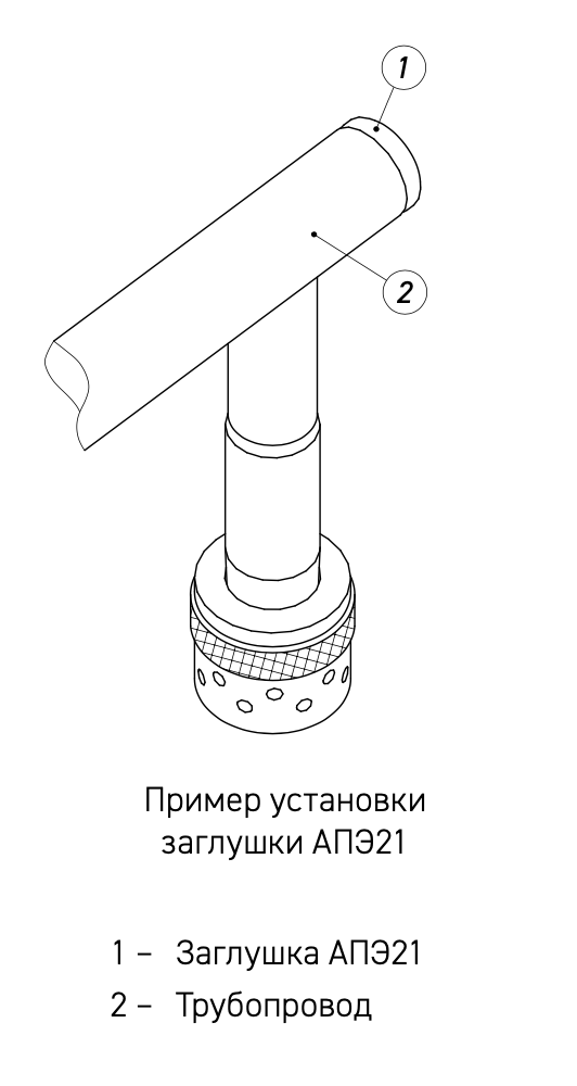 Пример установки заглушки АПЭ 21